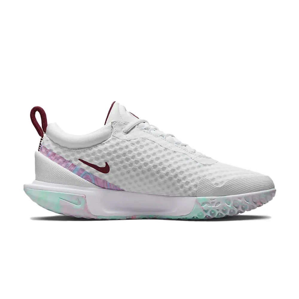 Nike Court Zoom Pro (Women's) - White/Dark Beetroot 5 Nike Court Zoom Pro (Women's) - White/Dark Beetroot - Image 3